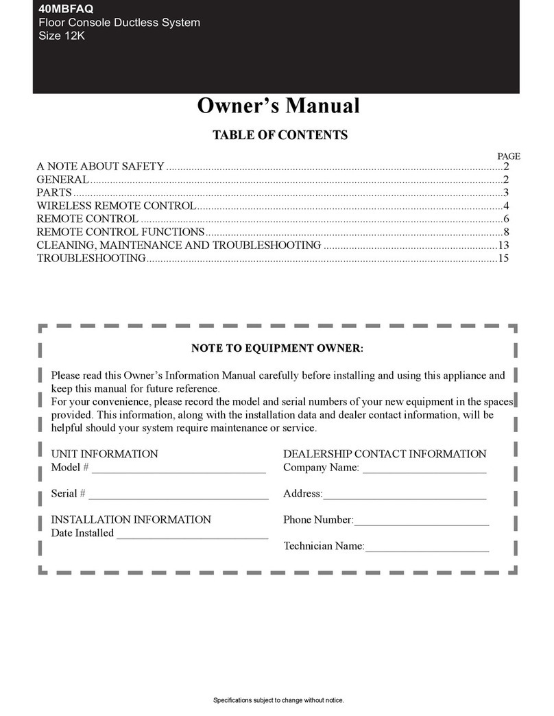 Carrier 40MBFAQ User manual Carrier 40MBFAQ User manual