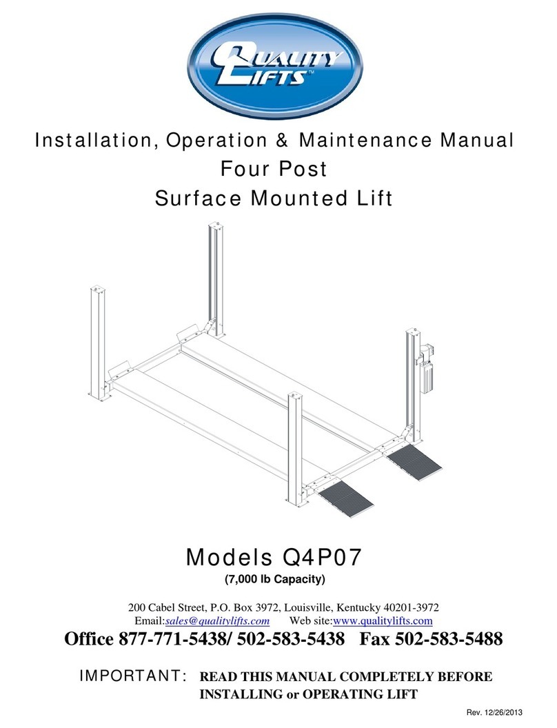 QUALITY LIFTS Q4P07 Installation, operation & maintenance manual
