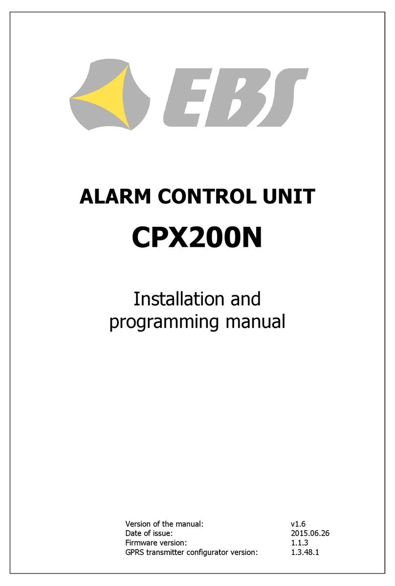 EBS CPX200N Installation and programming manual