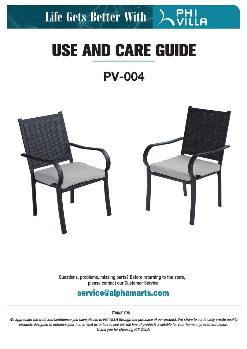 PHI VILLA PV-004 Use and care guide