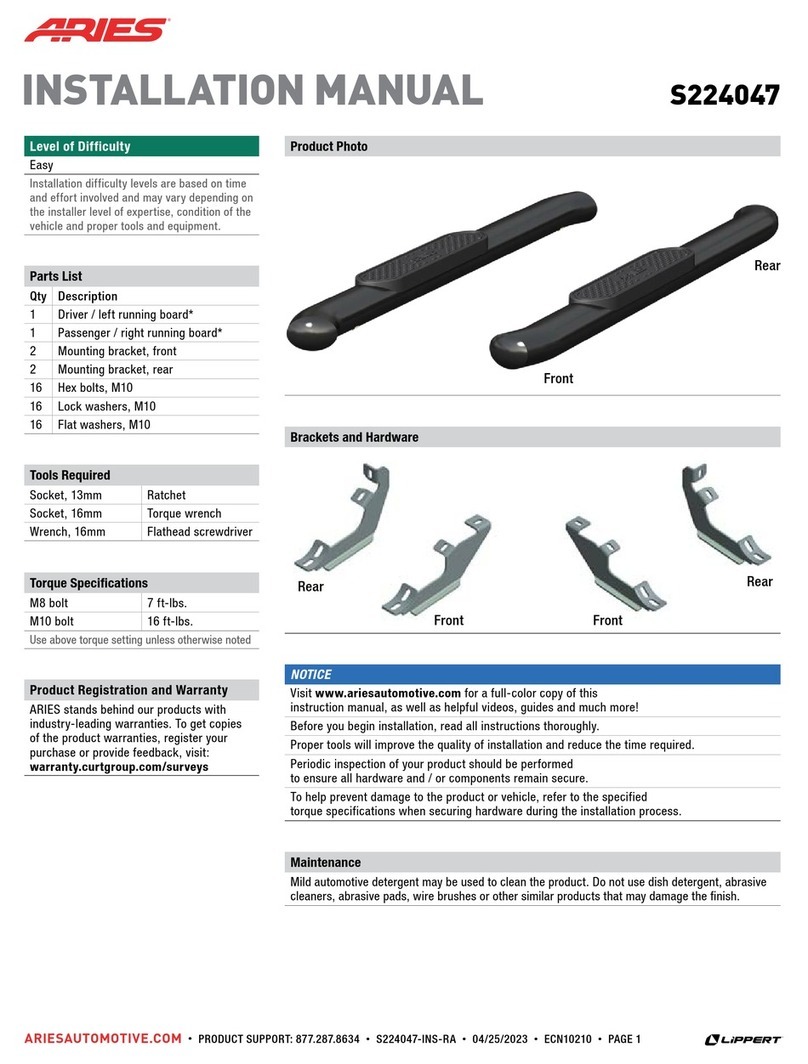 Aries S224047 installation manual Aries S224047 installation manual