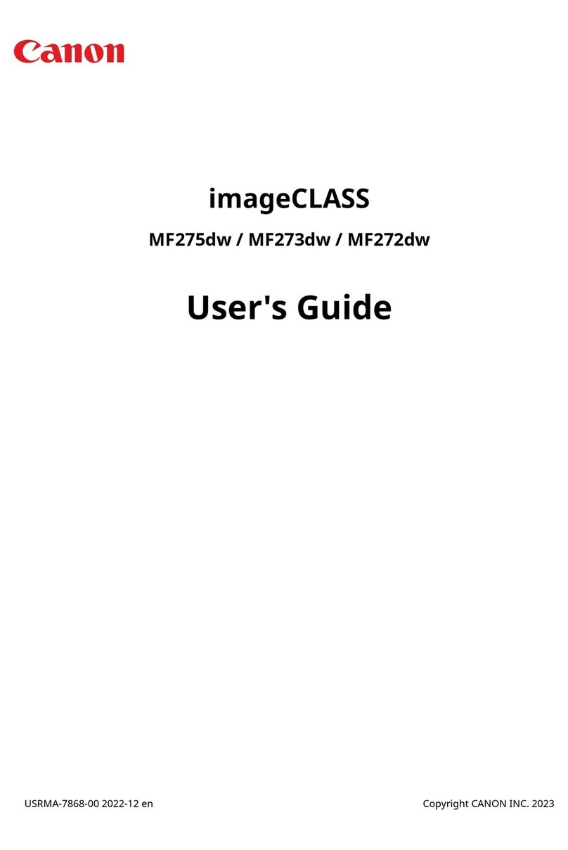 Canon imageCLASS MF273dw User manual Canon imageCLASS MF273dw User manual