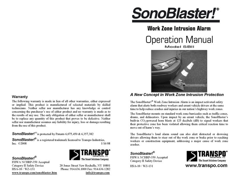 Transpo SonoBlaster SBII Operation manual