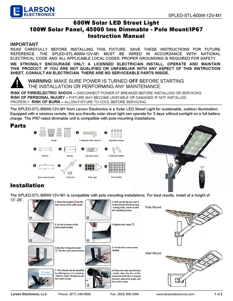Larson Electronics SPLED-STL-600W-12V-M1 instruction manual Larson Electronics SPLED-STL-600W-12V-M1 instruction manual