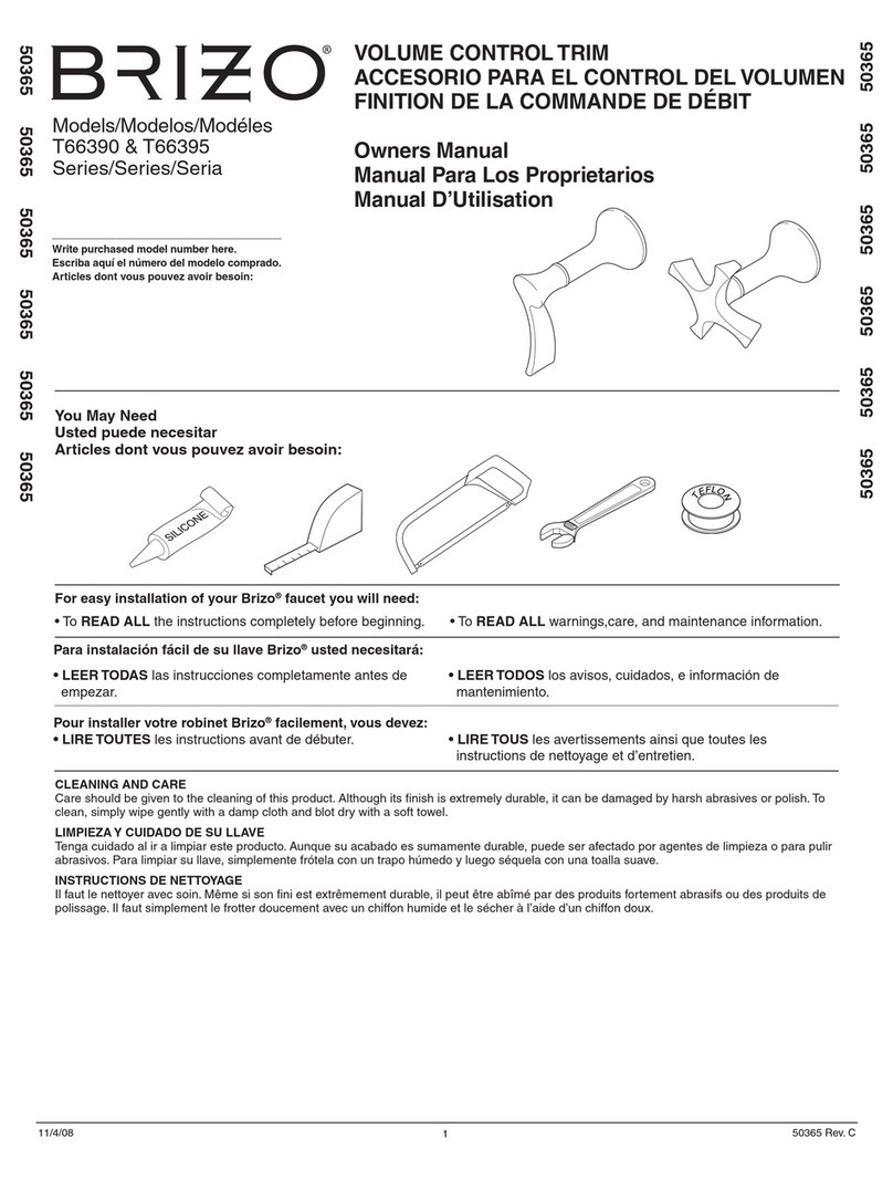 Brizo T66390 Series owner's manual Brizo T66390 Series owner's manual