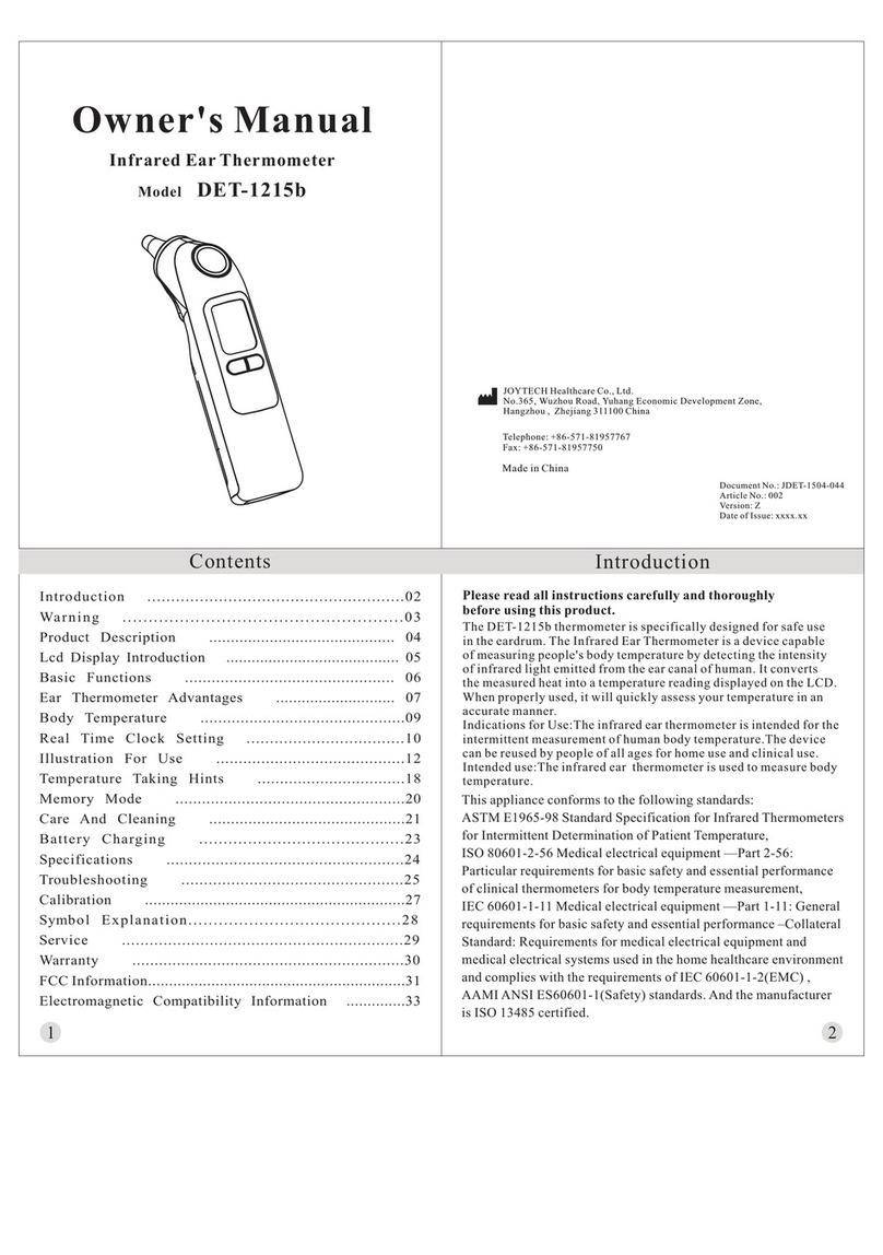 JOYTECH DET-1215b owner's manual
