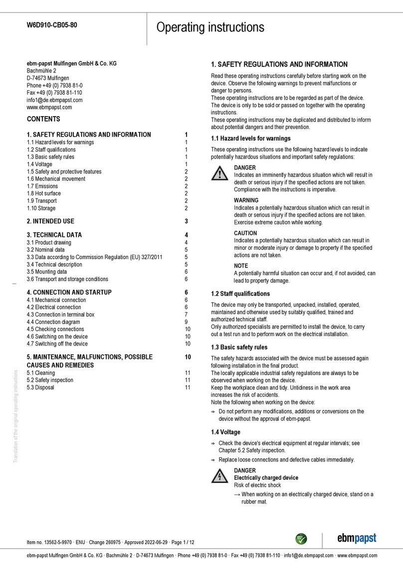 Ebmpapst W6D910-CB05-80 User manual