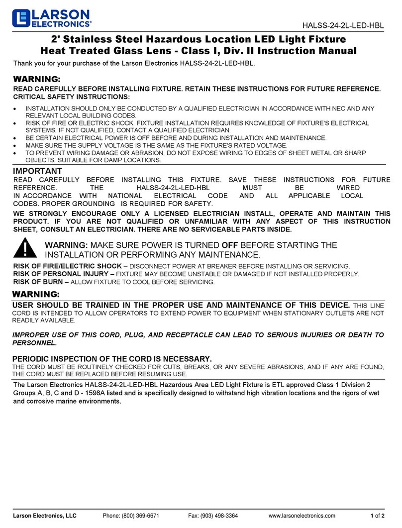 Larson Electronics HALSS-24-2L-LED-HBL User manual