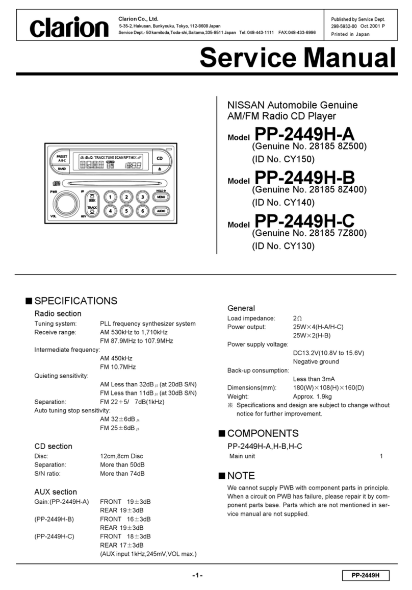 Clarion PP-2449H-A Service manual