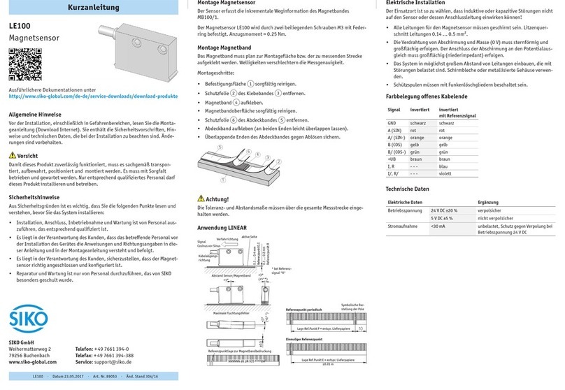 Siko LE100 quick start guide