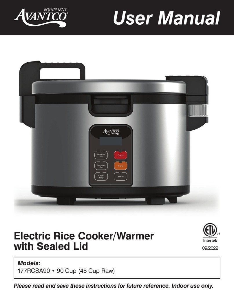 Avantco Equipment 177RCSA90 user manual