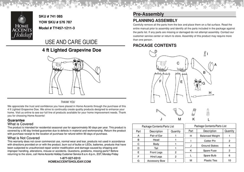 Home Accents Holiday TY457-1211-3 Use and care guide