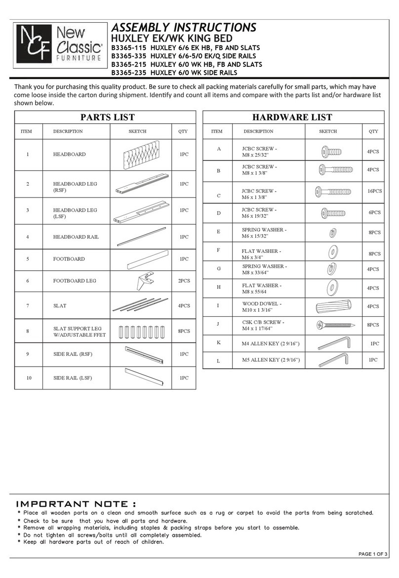 New Classic Furniture HUXLEY B3365-115 Assembly instructions