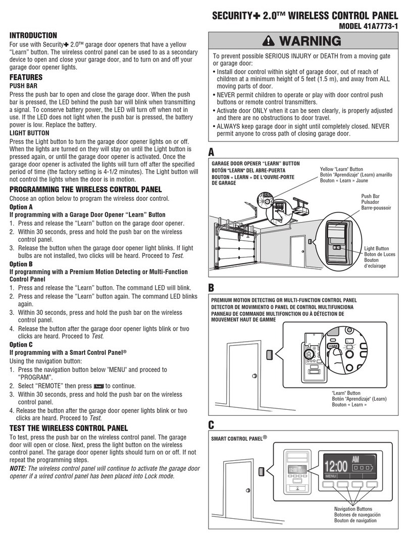 Chamberlain Security+ 2.0 41A7773-1 manual Chamberlain Security+ 2.0 41A7773-1 manual