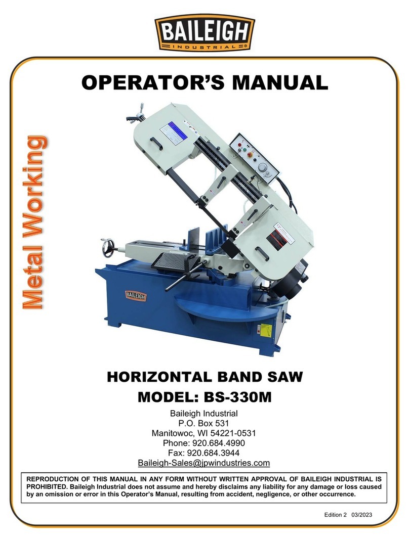 Baileigh Industrial BS-330M Operator's manual Baileigh Industrial BS-330M Operator's manual