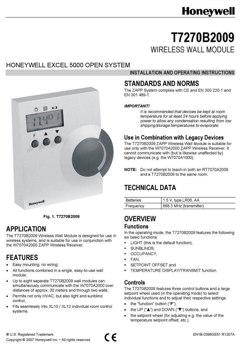 Honeywell T7270B2009 User manual