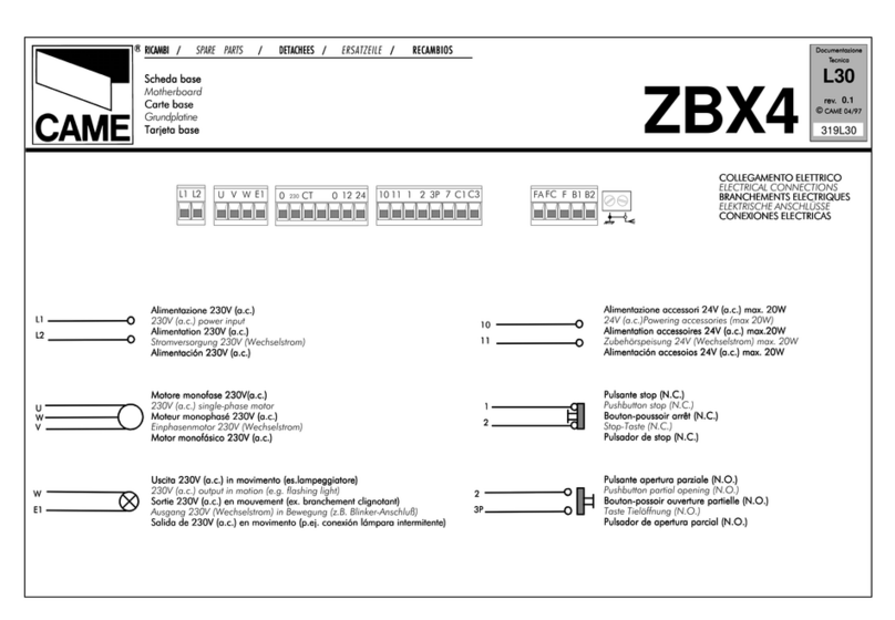 CAME ZBX4 User manual