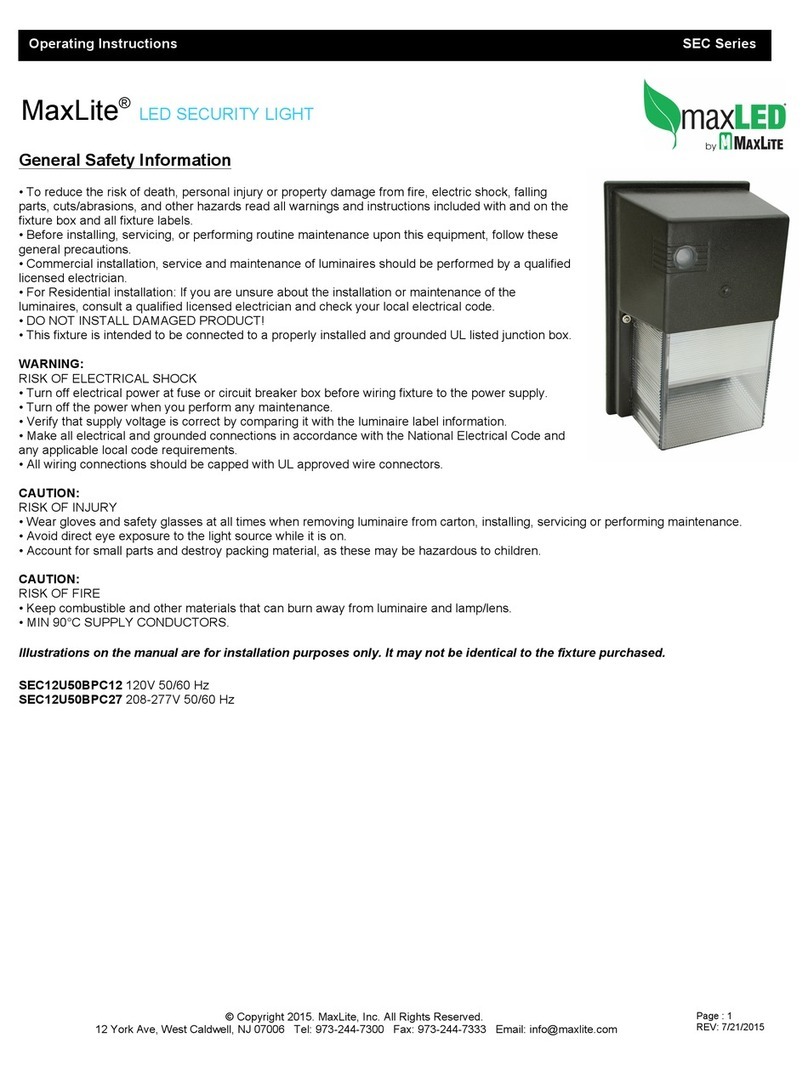 MaxLite maxLED SEC12U50BPC12 User manual
