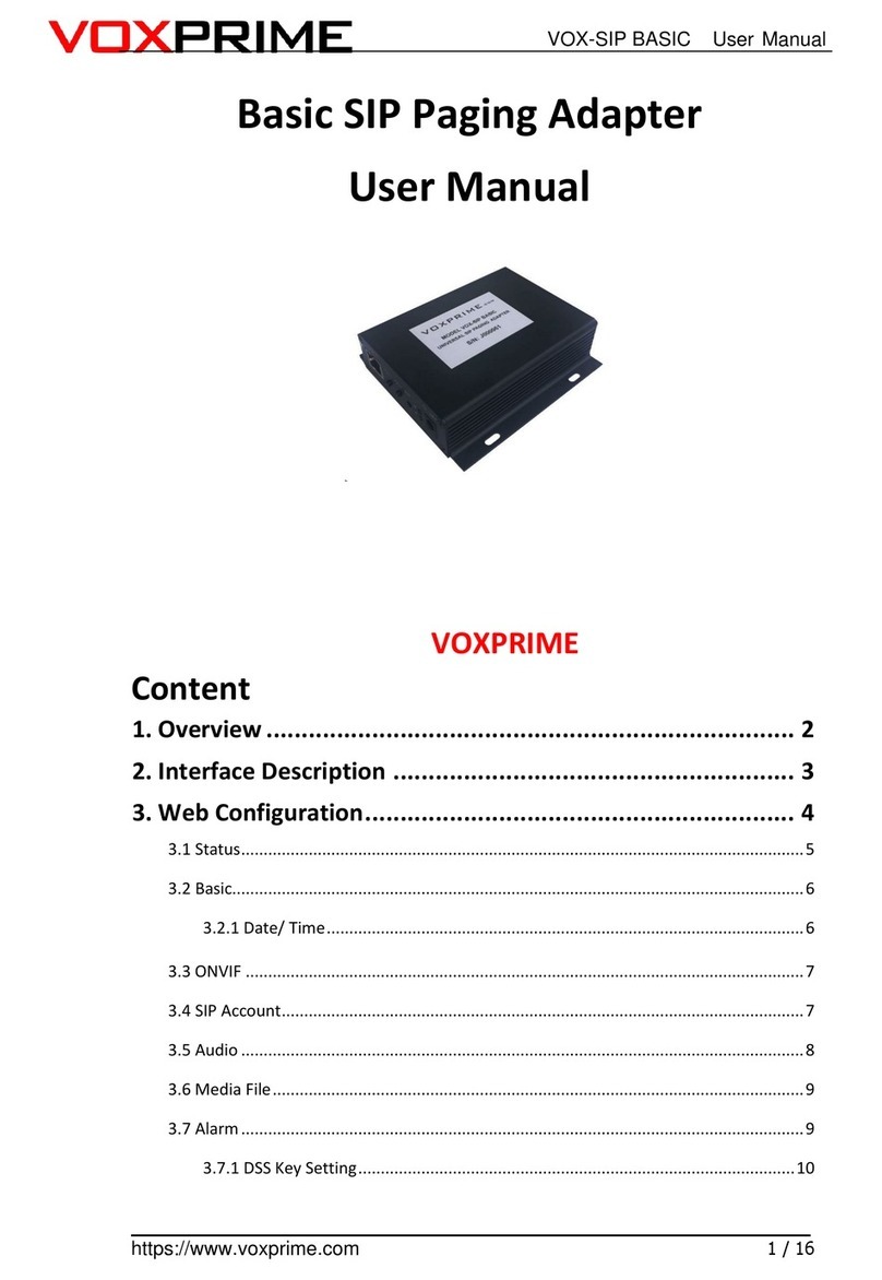 VoxPrime VOX-SIP BASIC user manual