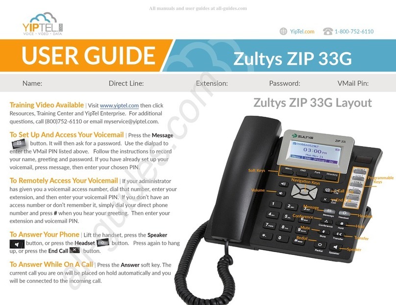 Zultys ZIP 33 G User manual