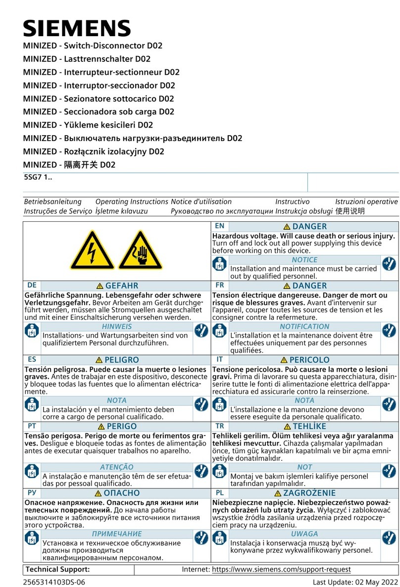 Siemens MINIZED 5SG7 1 Series User manual