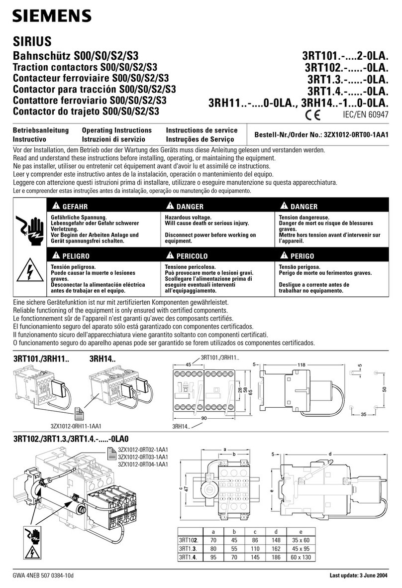 Siemens SIRIUS 3RT101-2-0LA Series User manual