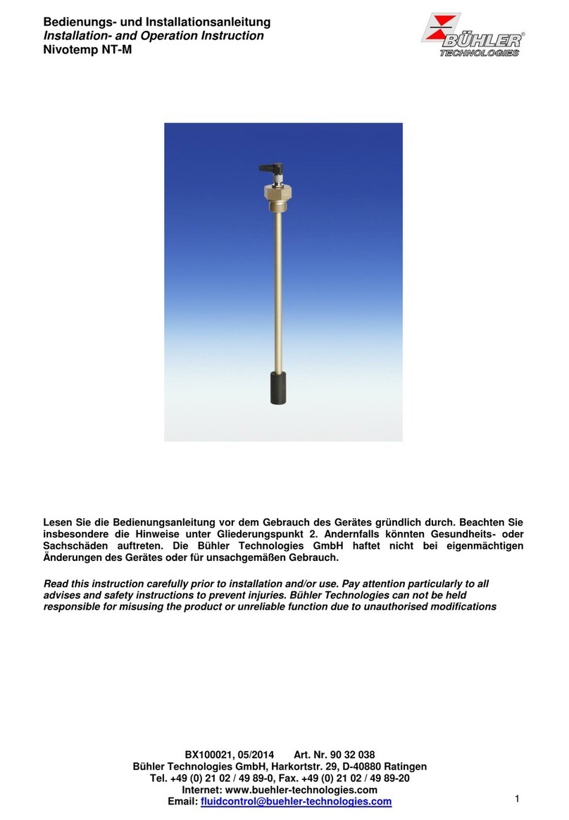 Bühler technologies Nivotemp NT-M Series Owner's manual