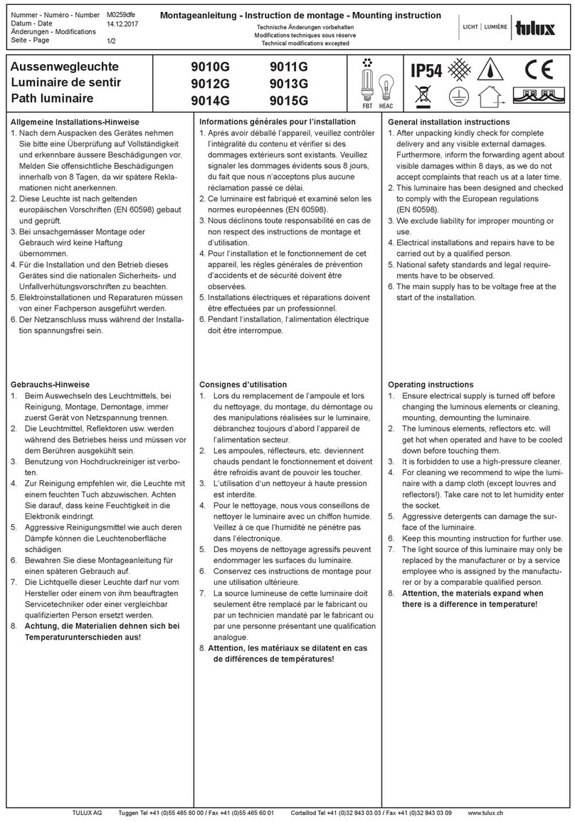 tulux 9010G Mounting instruction