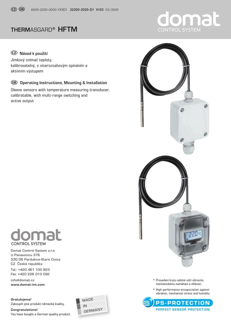 domat THERMASGARD HFTM Operating Instructions, Mounting & Installation