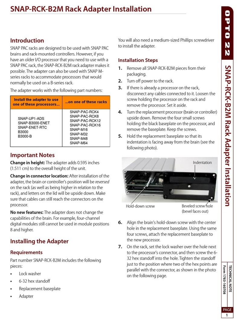 OPTO 22 SNAP-RCK-B2M installation guide