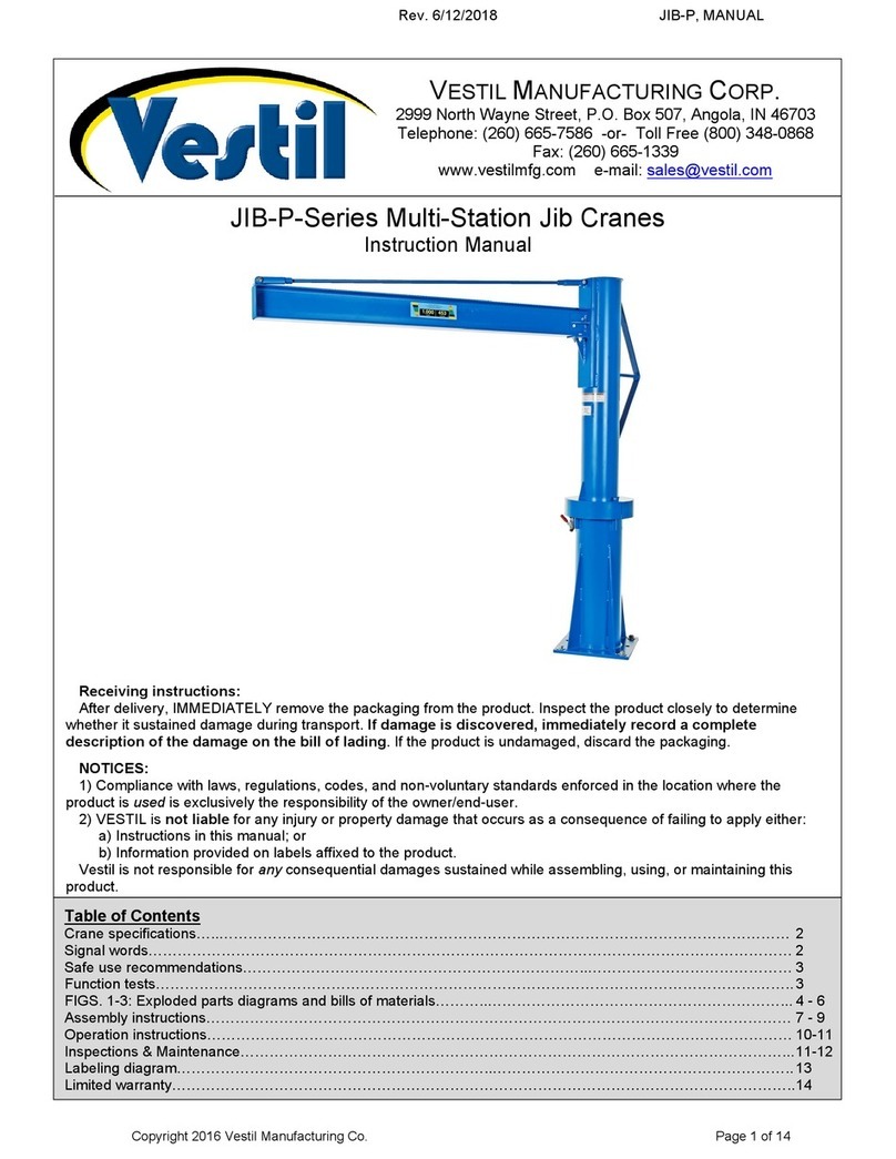 Vestil JIB-P Series instruction manual