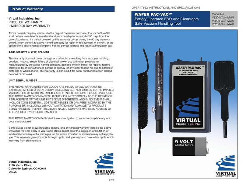 Virtual industries WAFER PAC-VAC User manual