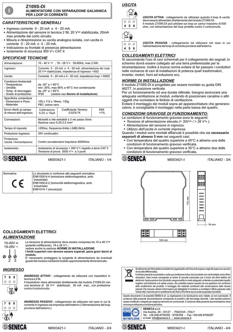 Seneca Z109S-DI quick start guide