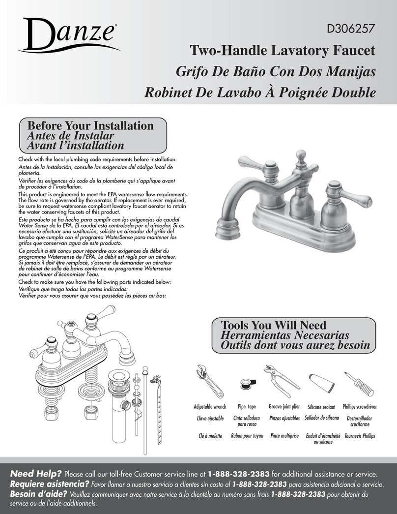 Danze Opulence D306257 quick start guide