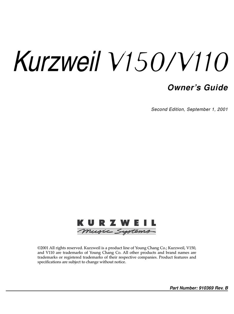 Kurzweil V150 owner's guide
