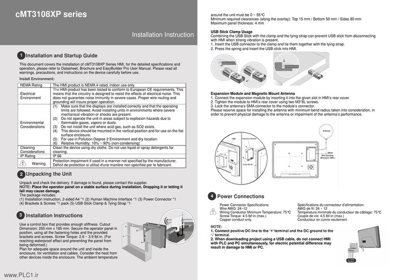 weintek cMT3108XP Series Installation instruction