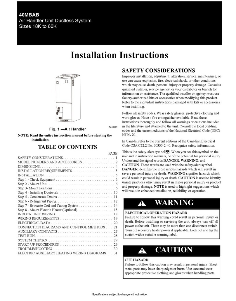 Carrier 40MBAB installation instructions