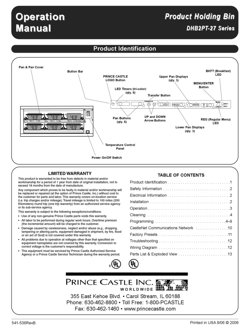 Prince Castle DHB2PT-27 Series Operation manual