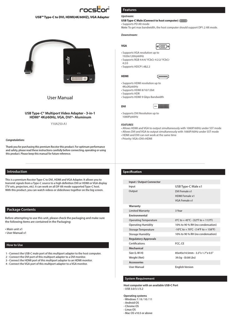 Rocstor Y10A250-A1 User manual