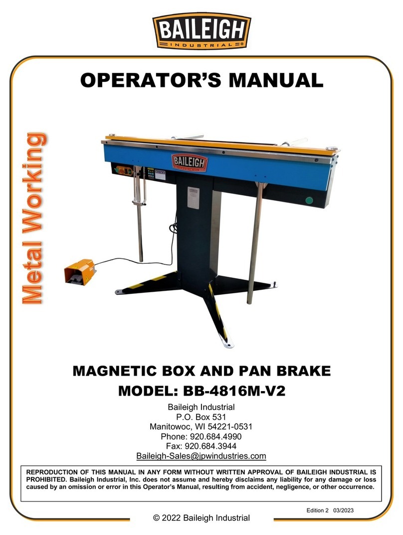 Baileigh BB-4816M-V2 Operator's manual