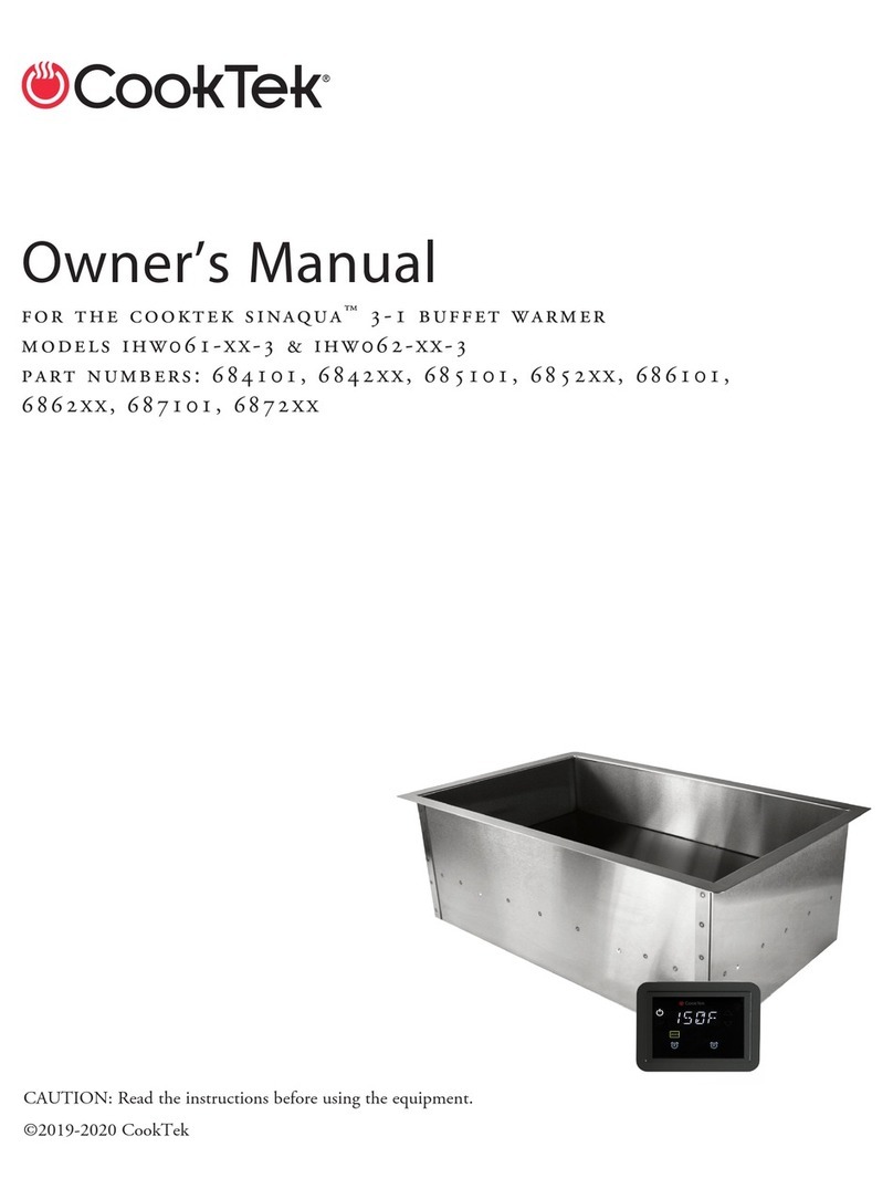 CookTek SINAQUA IHW061-3 Series owner's manual