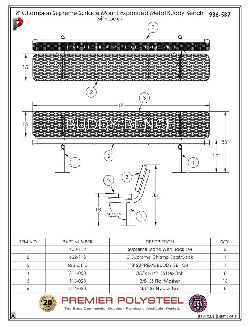 PREMIER POLYSTEEL Buddy Bench quick start guide