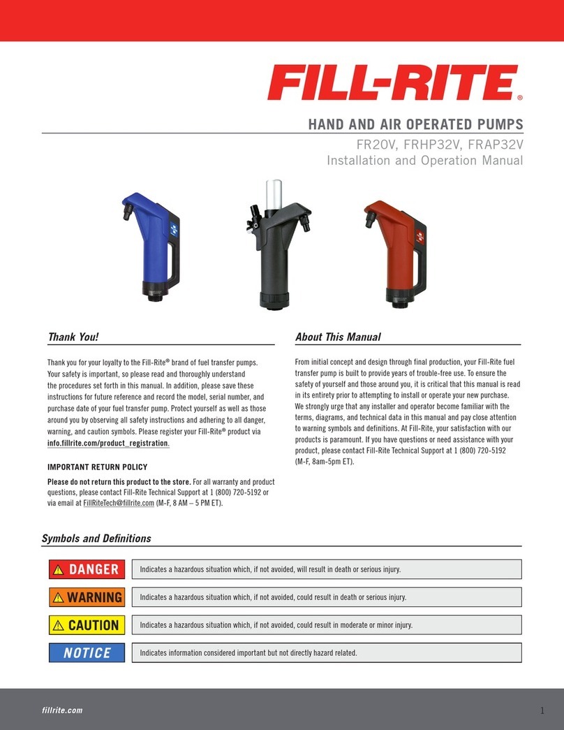 FILL-RITE FR20V Installation and operation manual