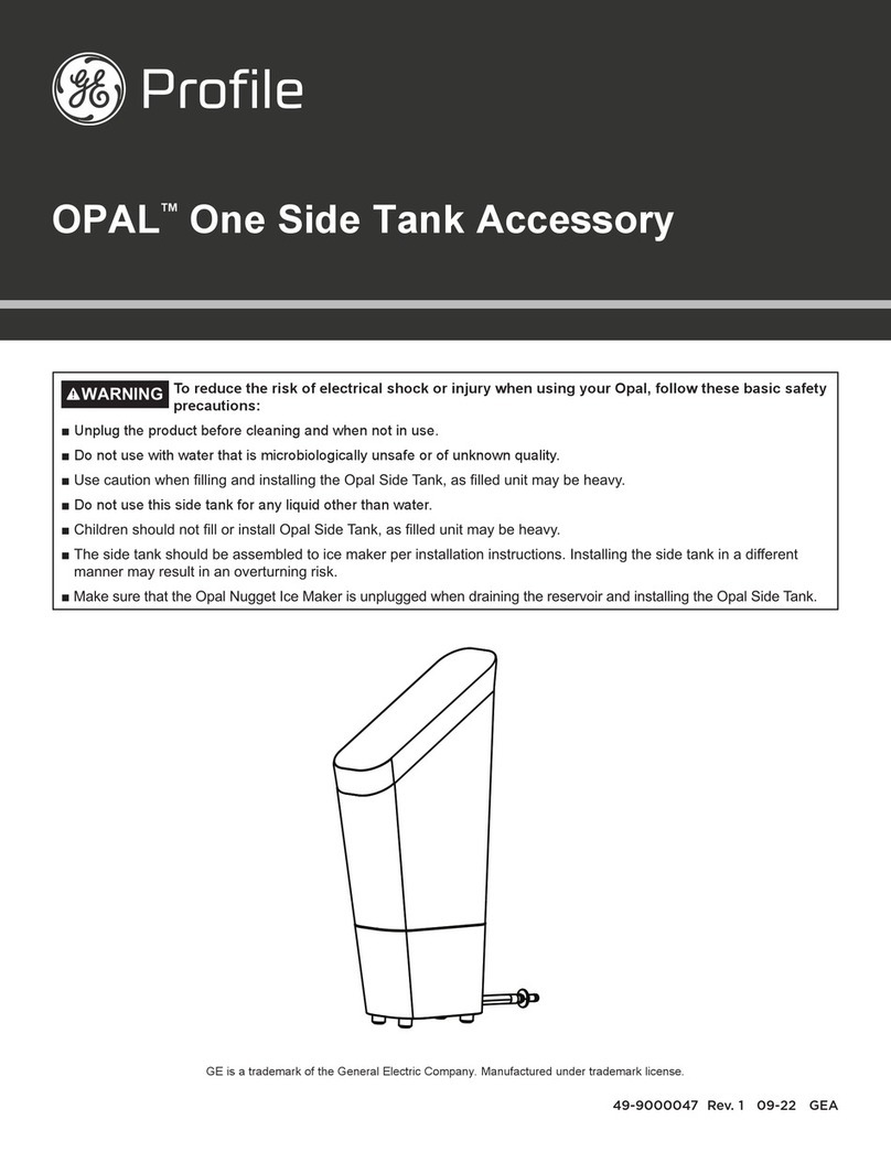 GE Profile OPAL Side Tank User manual GE Profile OPAL Side Tank User manual