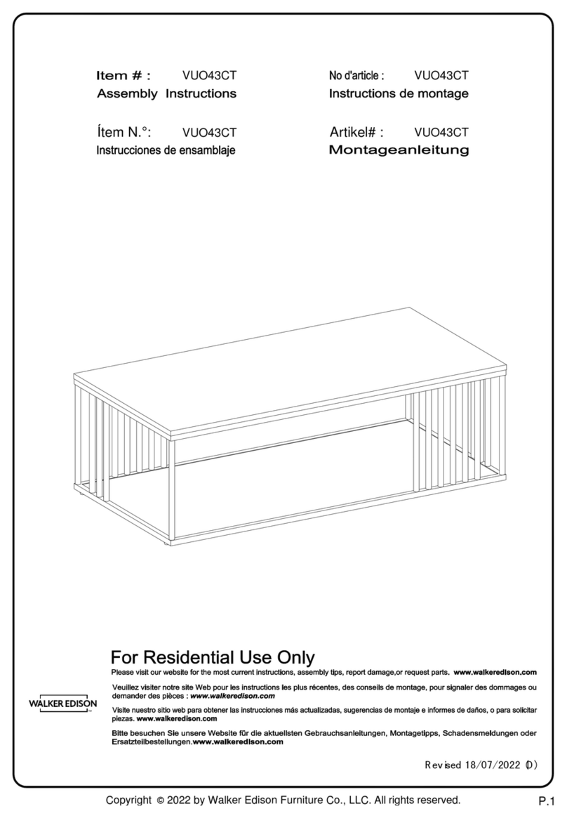 Walker Edison VUO43CT User manual