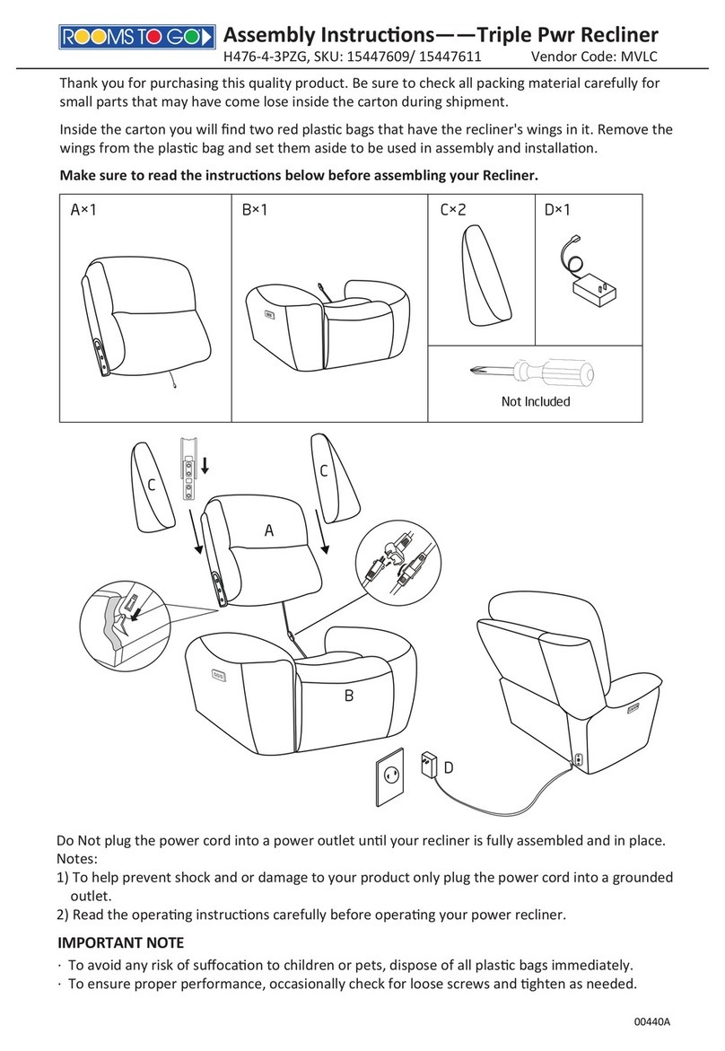 ROOMS TO GO H476-4-3PZG User manual ROOMS TO GO H476-4-3PZG User manual