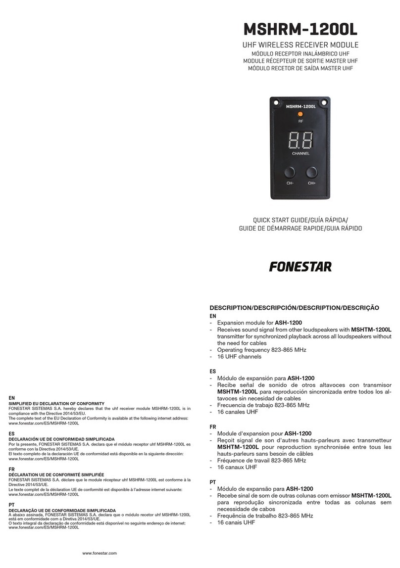 FONESTAR MSHRM-1200L quick start guide