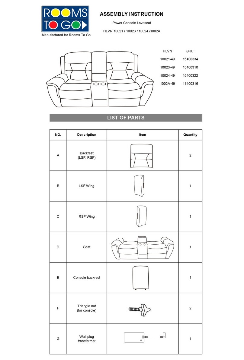 ROOMS TO GO HLVN 10021-49 Assembly instruction