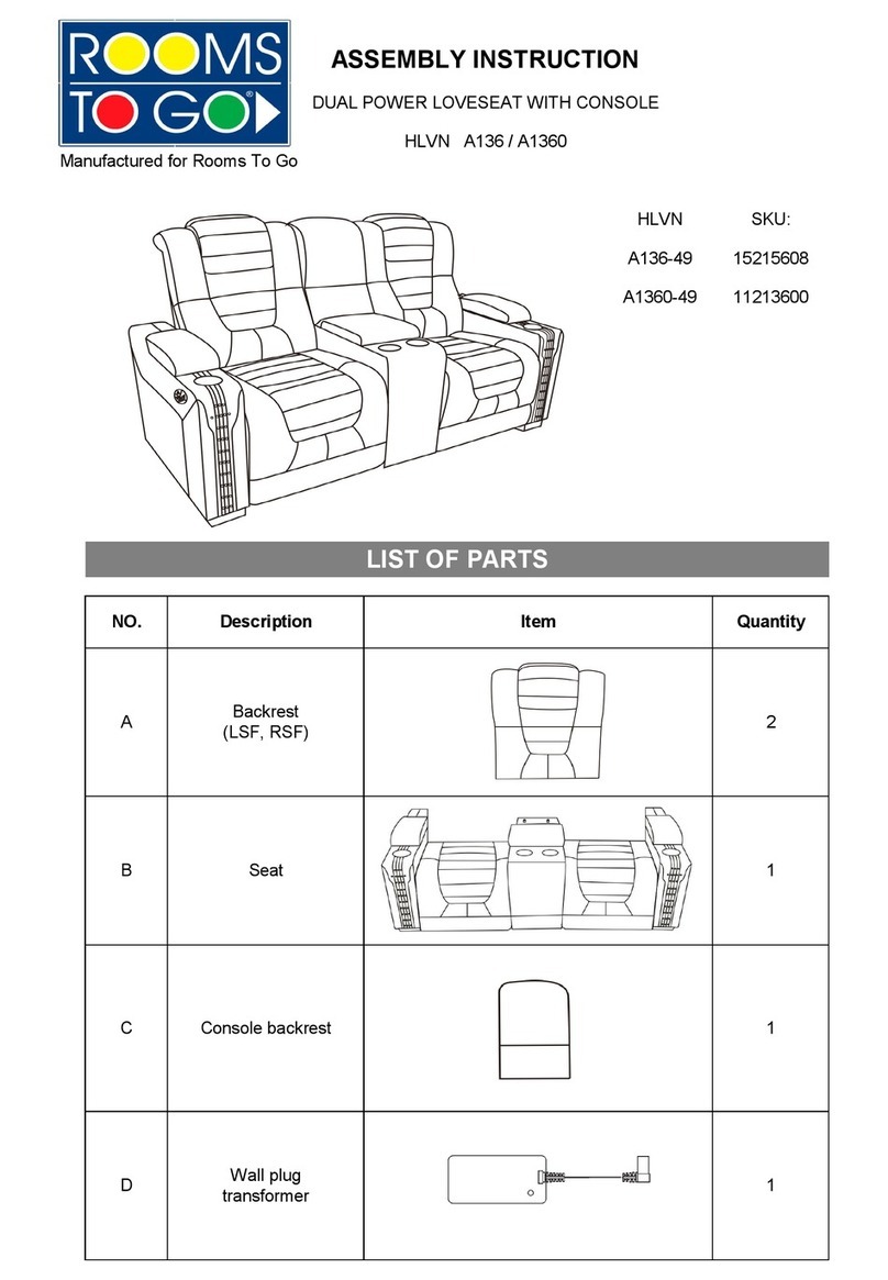 ROOMS TO GO HLVN A136-49 User manual ROOMS TO GO HLVN A136-49 User manual
