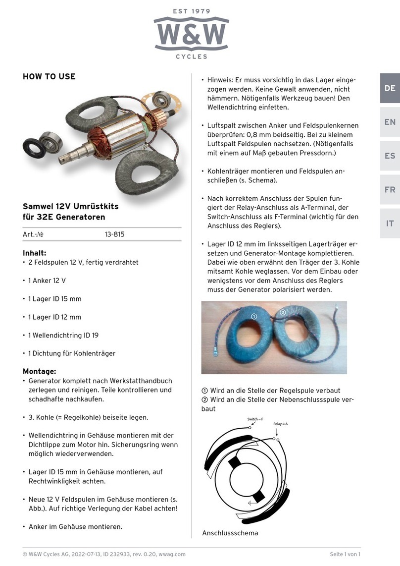 W&W Cycles 13-815 quick start guide